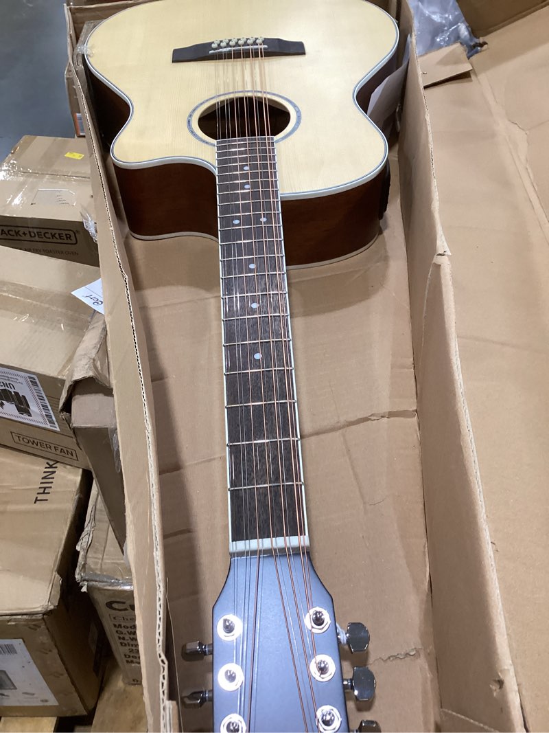 Condition photo showing As Is for cort gamedx12op grand regal acoustic electric (12 string) cutaway guitar, open pore