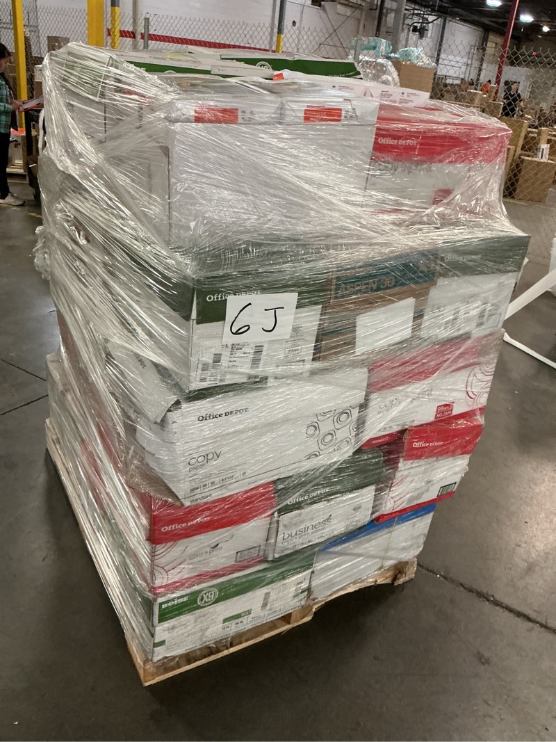 pallet of assorted office printer paper 
