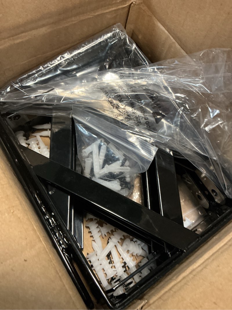 Condition photo showing Good Condition for luckin 12-pack heavy duty shelf bracket 8 inch, wall fit for 8 10 inch floating shelves, l brackets with 90 degree triangle, 250 lbs max load, mounting hardware included, black 8 inch x 6 inch 12