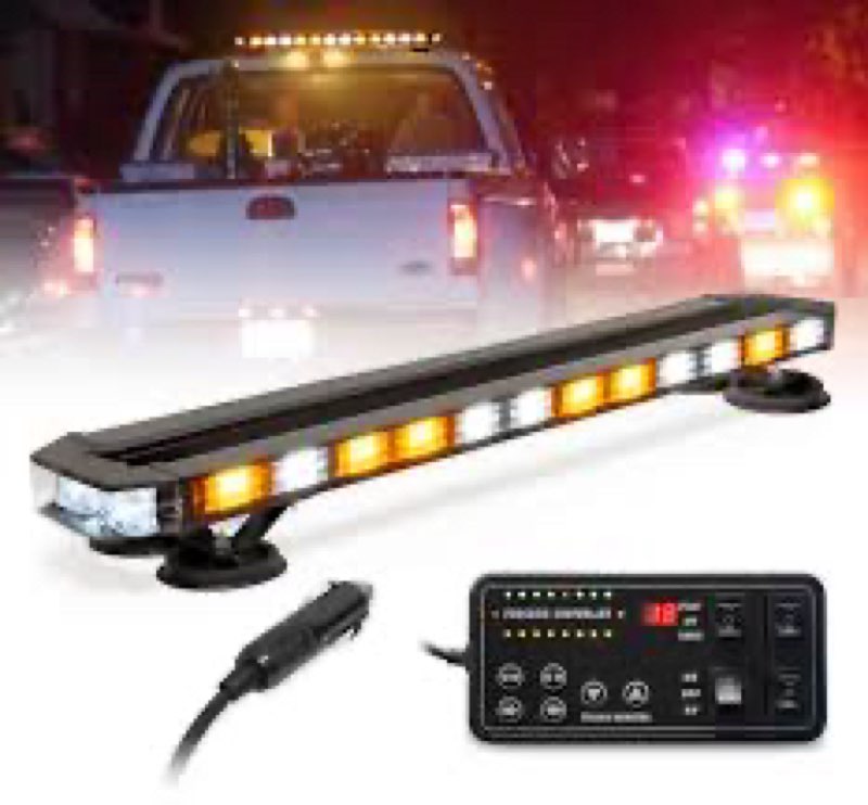 LUMENIX 31 Inch 168 LED Rooftop Strobe Emergency Lights Bar w/Controller Heavy-Duty Magnetic Mount W