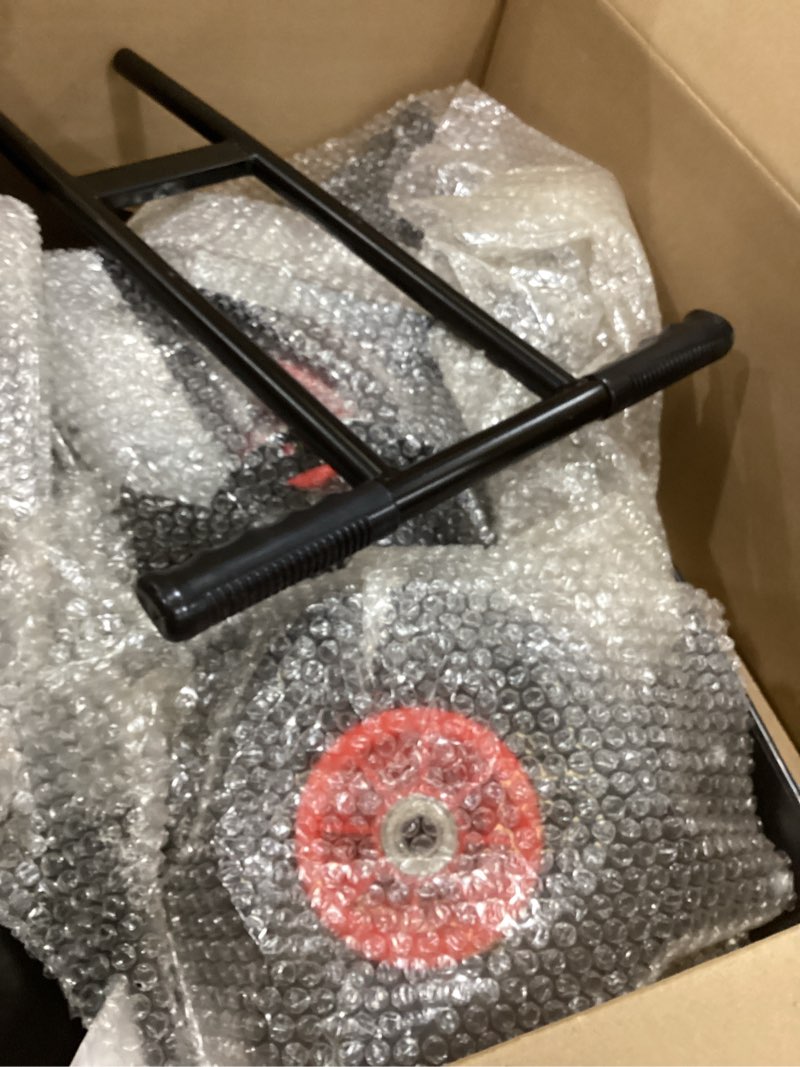 Condition photo showing As Is for 29" Heavy-Duty Steel Snow Pusher with Wheels, 7-Position Adjustable Blade & 5 Level Adjustable Height Handle, Back-Saving Driveway Snow Plow for Efficient Removal, Black Black 29" Double Rod