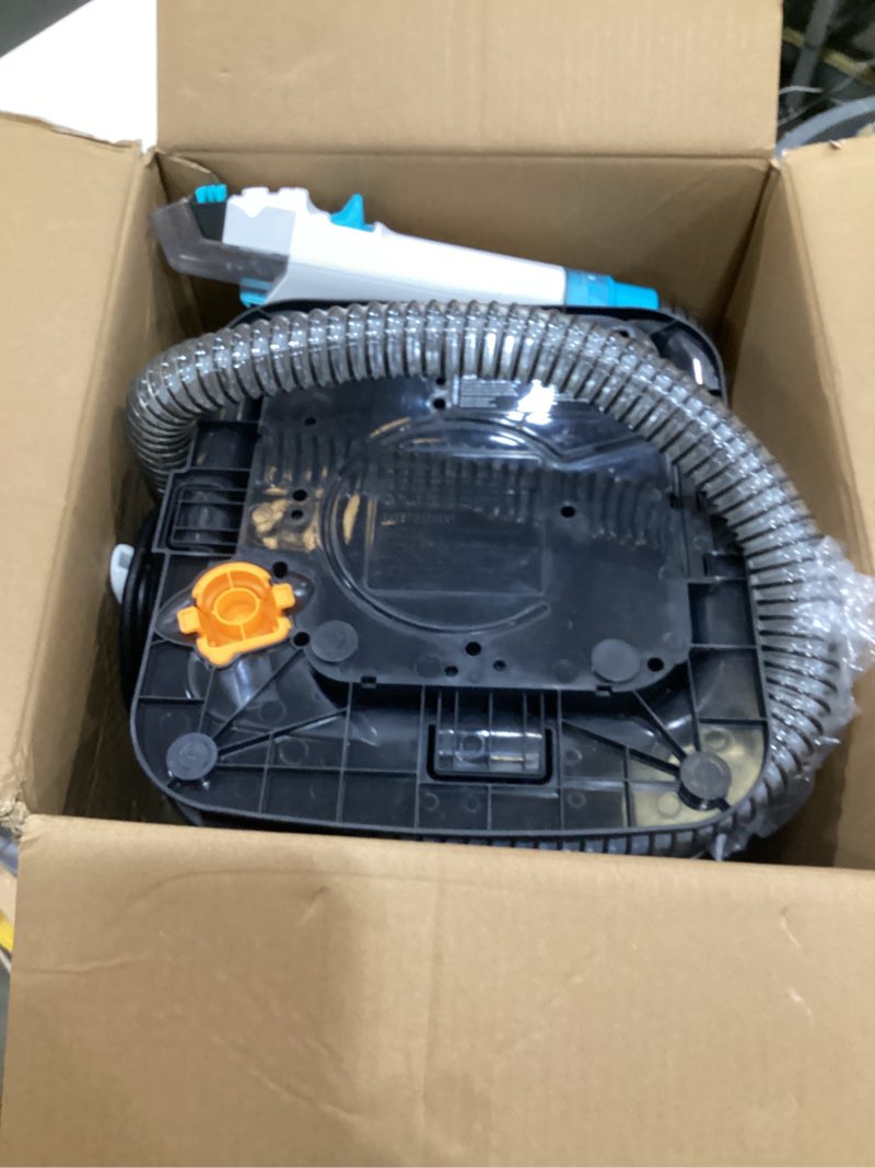 Condition photo showing As Is for shark stainstriker portable carpet & upholstery cleaner w/on board self cleaning - spot, stain, & odor eliminator, includes 2 cleaning tools & 2 cleaning solutions, charcoal, px221brn stainstriker w/ onboard self-cleaning