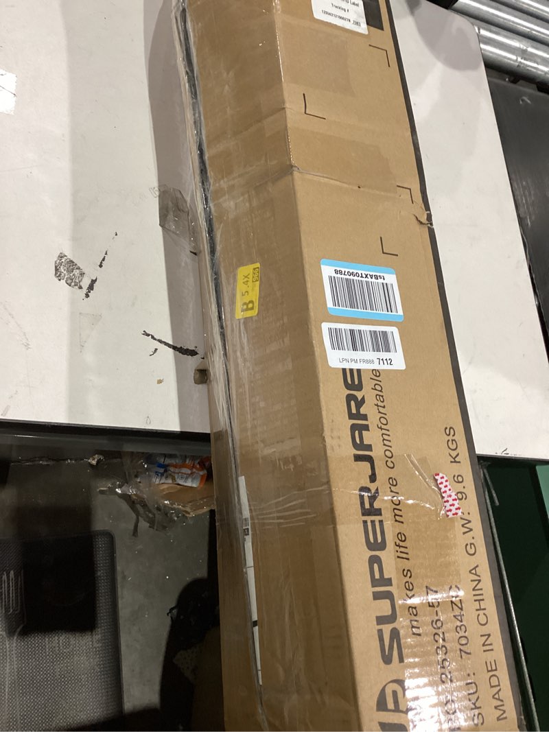 Condition photo showing As Is for SUPERJARE 102 Inch Sofa Table with 2 Power Outlets and USB-C Ports, 5.9 Inch Narrow Console Table with Storage, Extra-Long, for Entryway Hallway Couch Behind Sofa, Small Spaces, Rustic Brown Rustic Brown 5.9"D x 102.3"W x 29.7"H