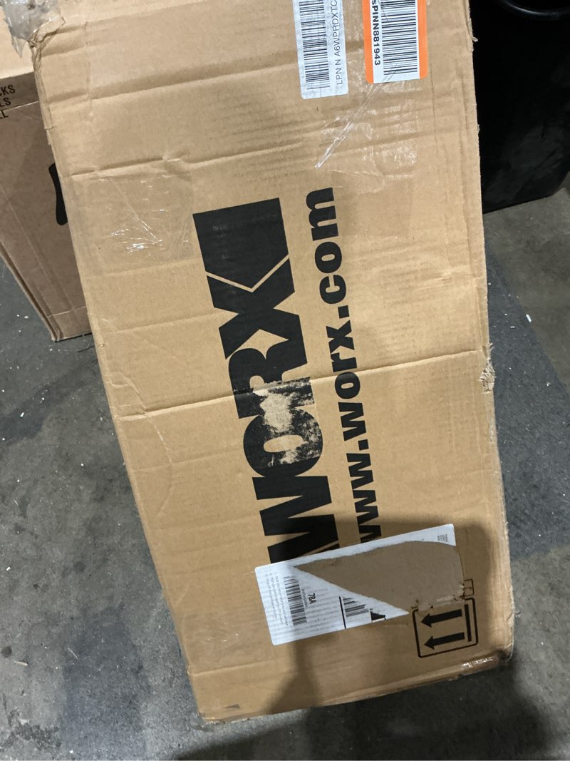 Condition photo showing As Is for worx 17" cordless lawn mower, 2 in 1 electric mower cuts quietly, compact & lightweight push lawn mower with 7-position height adjustment for small yards, 2 batteries & charger included, wg743 17" 40v mower w/(2) 4.0ah batteries