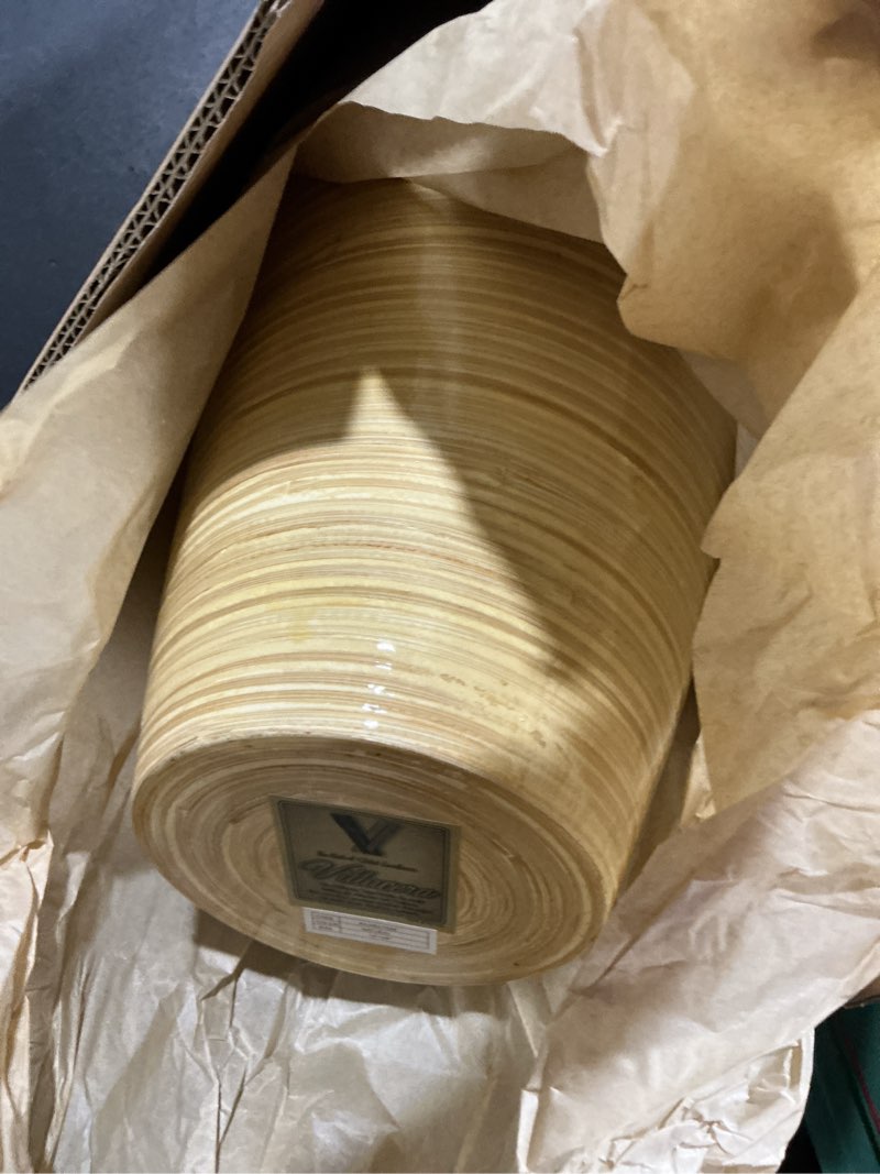 Condition photo showing Good Condition for handcrafted 28" tall natural bamboo vase, decorative classic floor vase for silk plants, flowers, filler décor, sustainable bamboo