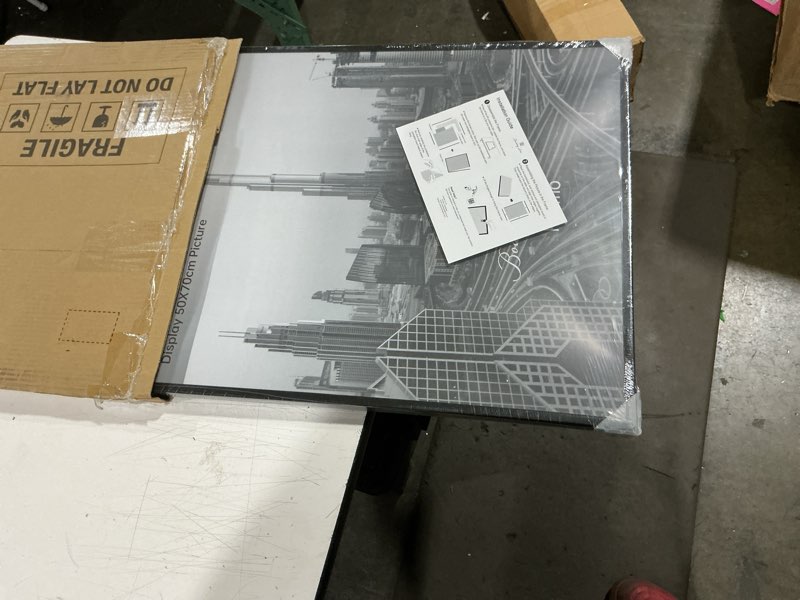 Condition photo showing New/Like New for boarding 24x36 poster frame 4 pack, scratch-proof picture frames for photo gallery, slide-in strips,photo frames 24 x 36 for horizontal or vertical wall display, black