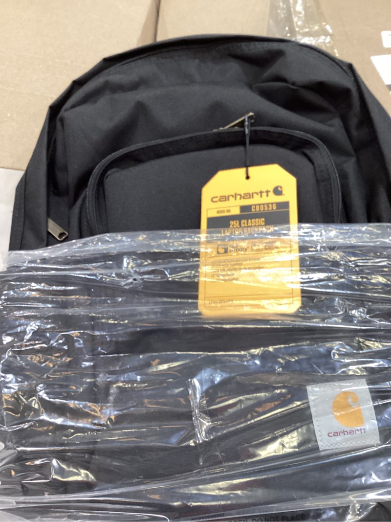 Condition photo showing Good Condition for carhartt 25l classic laptop backpack, durable water-resistant pack w/ 15" laptop sleeve and multiple organizational compartments, pfas free, black pfas free black
