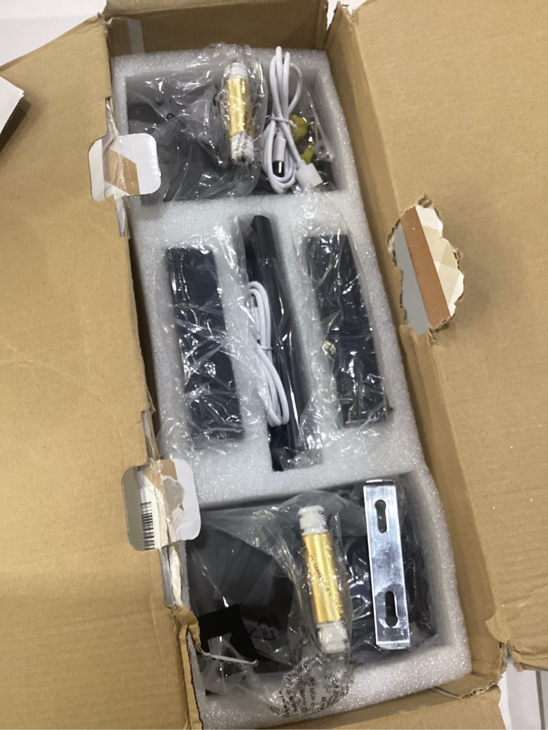 Condition photo showing Good Condition for modern wall sconces set of two 3000k black bathroom sconce vanity light bar 360° rotate warm light for bedroom bathroom