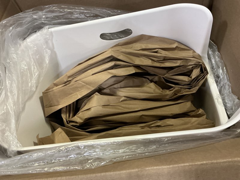 Condition photo showing Good Condition for spacetime extra large litter box with high sides,22.64"×14.76"×13.98" xl multi cat litter pan for kitty,cat boxes for indoor cats,jumbo litter boxes for big cats,anti-splashing,easy to clean white 13.98" high