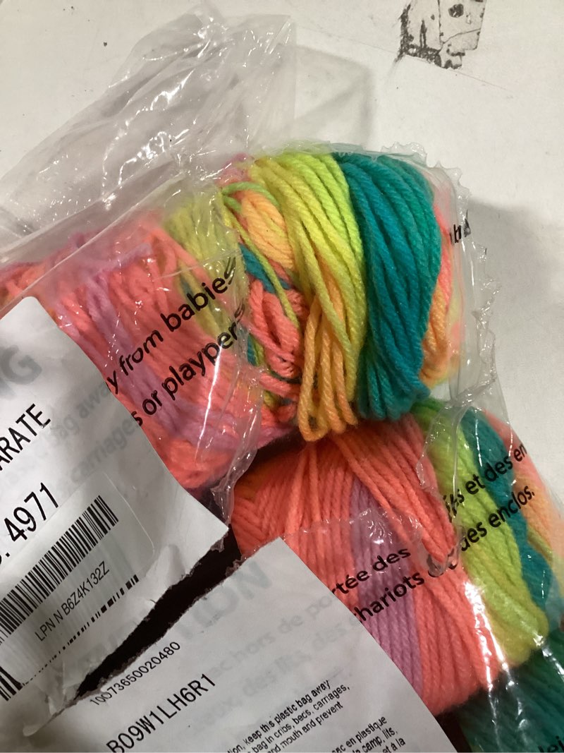 Condition photo showing As Is for Red Heart Super Saver Yarn, 3 Pack, Retro Stripe 3 Count Retro Stripe 3 pack