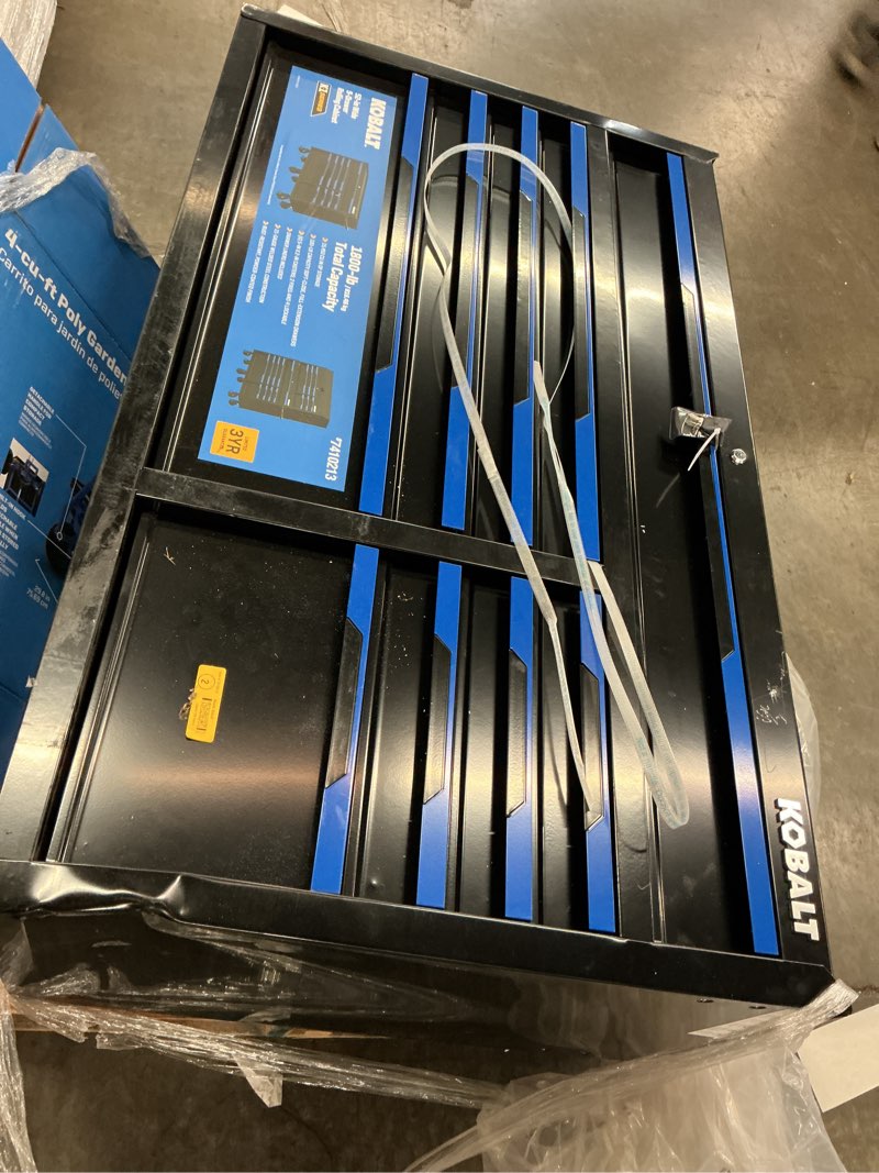 Condition photo showing As Is for kobalt k1 52-in w x 37.5-in h steel rolling tool cabinet
