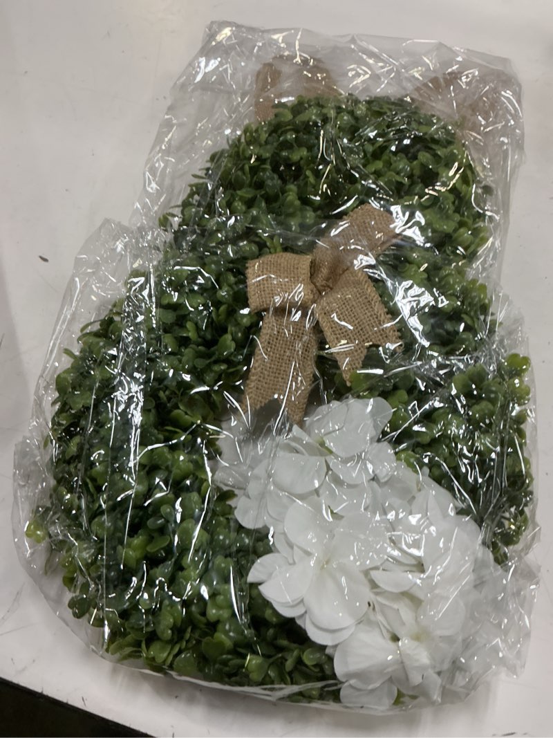 Condition photo showing New/Like New for cottontail easter bunny wreath - spring season front door decoration