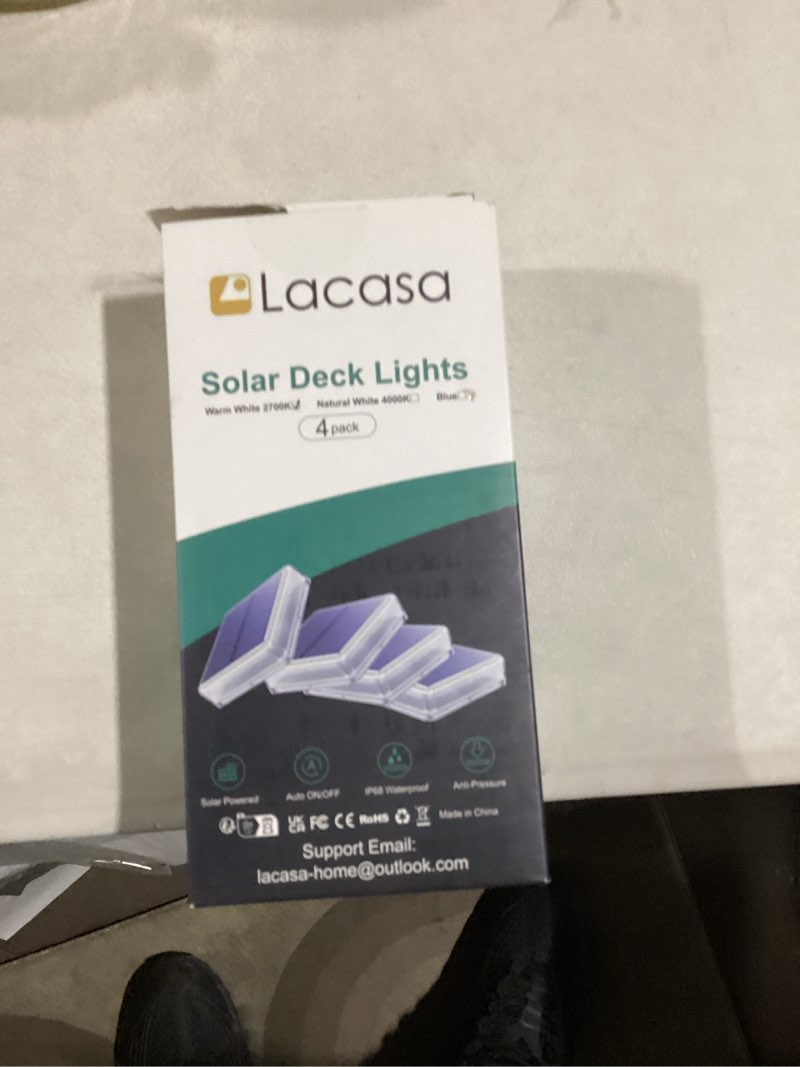 Lacasa Solar Floor Lights Outdoor Solar Light Garden 50LM LED Step Light 3000K Warm White Stair Light Outdoor Waterproof IP68 for Walkway Stairs Square Pack of 4