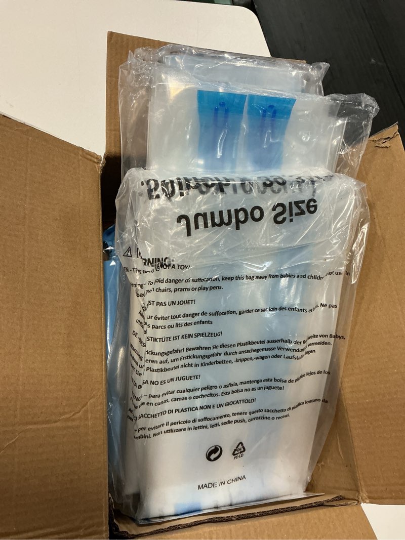 Condition photo showing New/Like New for cozy essential vacuum storage bags, 80% compression vacuum seal space saver plastic packaging bags for clothes, blankets, pillow, bedding, comforters, sealer clothing storage,20 combo combo 20