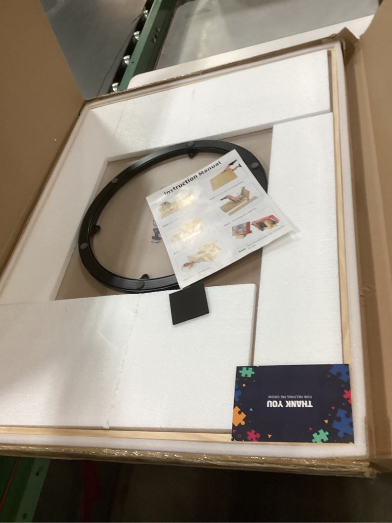 Condition photo showing Good Condition for ALL4JIG 1500 Pieces Rotating Puzzle Board with 6 Drawers and Cover,25"x34"Portable Wooden Jigsaw Puzzle Table for Adults,Lazy Susan Spinning Puzzle Boards Birthday Gift for mom Natural Wood-6 Drawers Medium-1500pcs