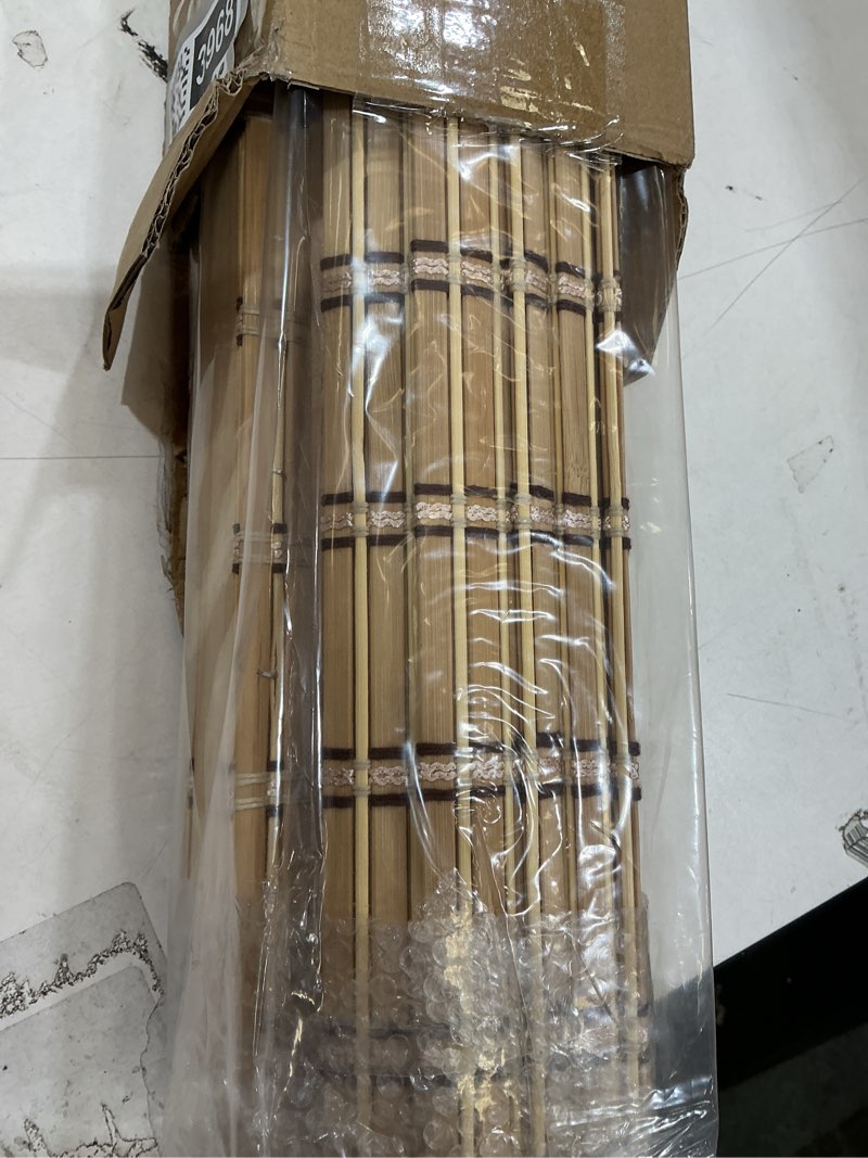 Condition photo showing Good Condition for lazblinds no tools no drill cordless bamboo roman shades, light filtering window treatment, roll up bamboo blinds for windows 26'' w x 64'' h, natural 306 light filtering-natural306 26" w × 64" h