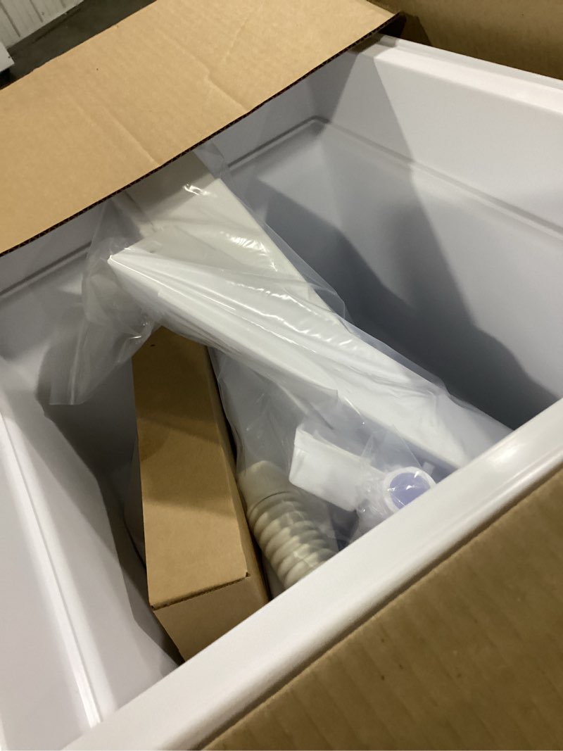 Condition photo showing Good Condition for project source 18-in x 24-in 1-basin white freestanding utility tub with drain and faucet