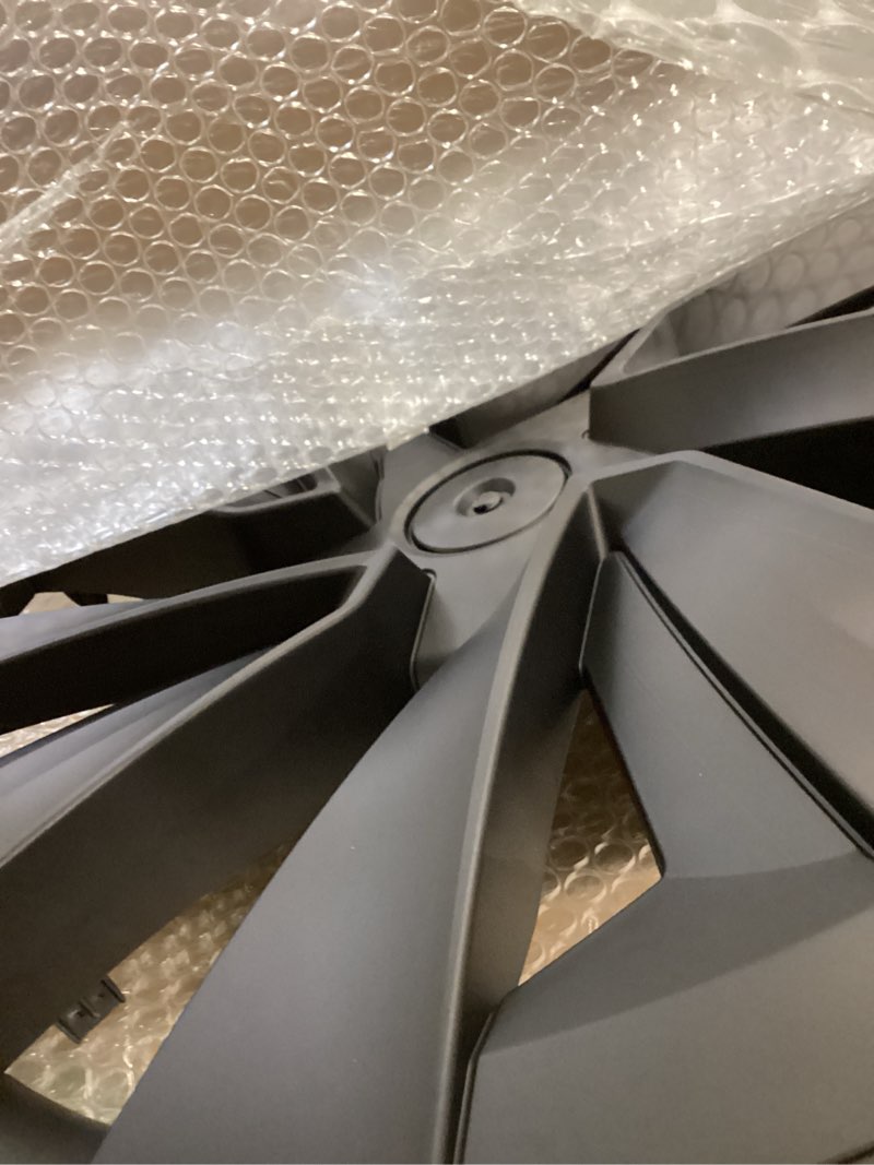 Condition photo showing Good Condition for kavanic 4pcs hubcaps fits for tesla model y juniper 19inch 2025 2026 fits for 19" crossflow wheels - sport style aerodynamic design rim cover, model y juniper wheel covers 19inch(matte black) 19 inch matte black sport