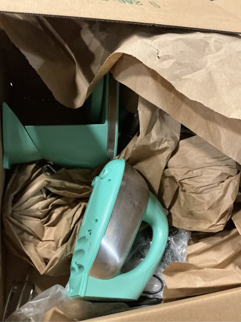 Condition photo showing As Is for ( similar different color )Hamilton Beach Classic Stand and Hand Mixer, 4 Quarts, 6 Speeds with QuickBurst, Bowl Rest, 290 Watts Peak Power, Black and Stainless Black and Stainless 290 Watts Peak Power