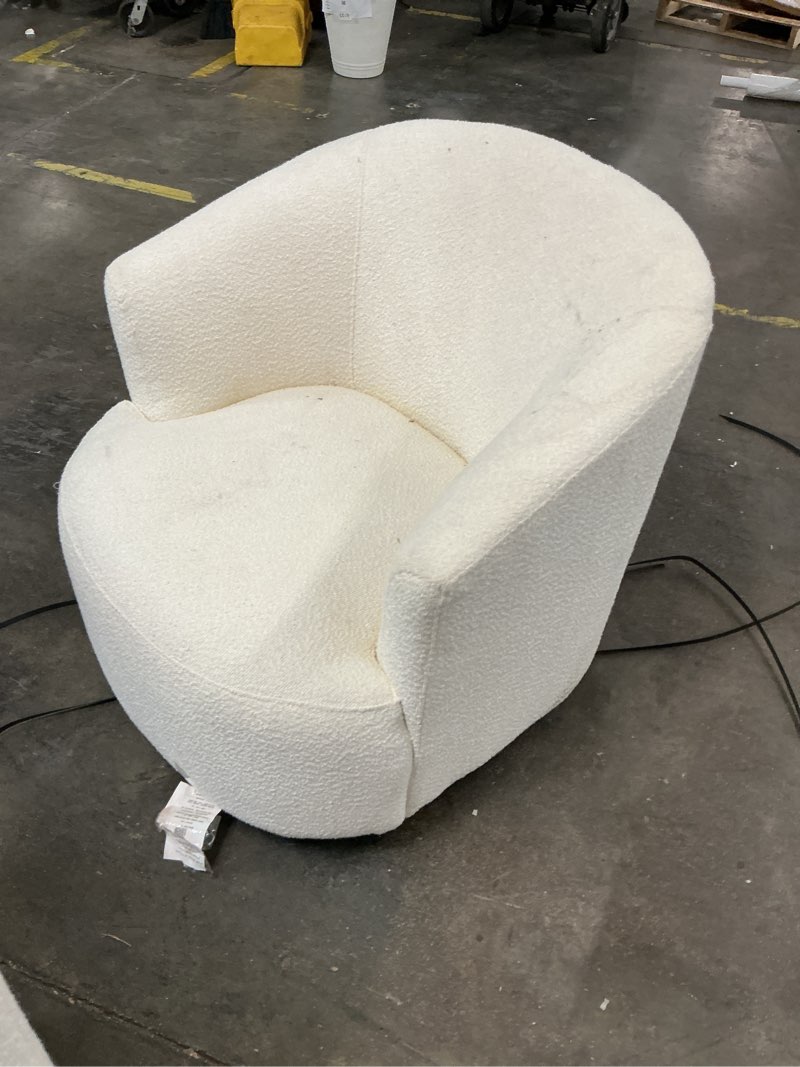 Condition photo showing As Is for mainstays boucle swivel accent chair, cream