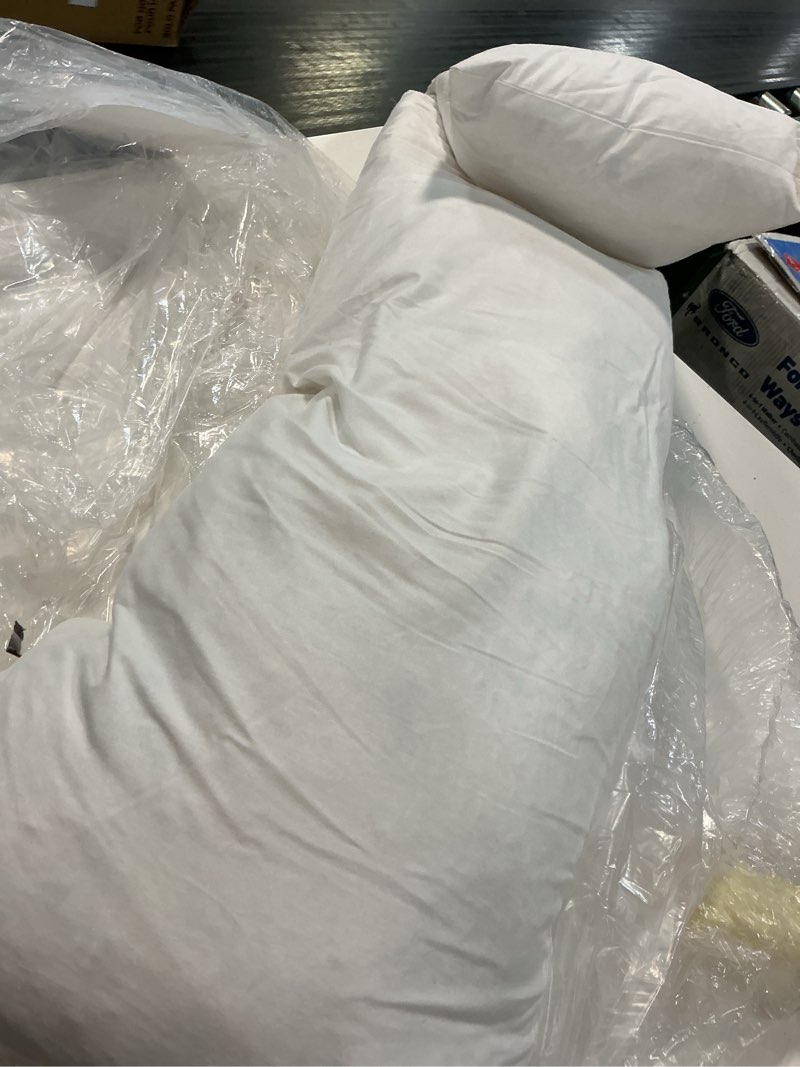 Condition photo showing As Is for premium feather pillow insert, 12x48, no color