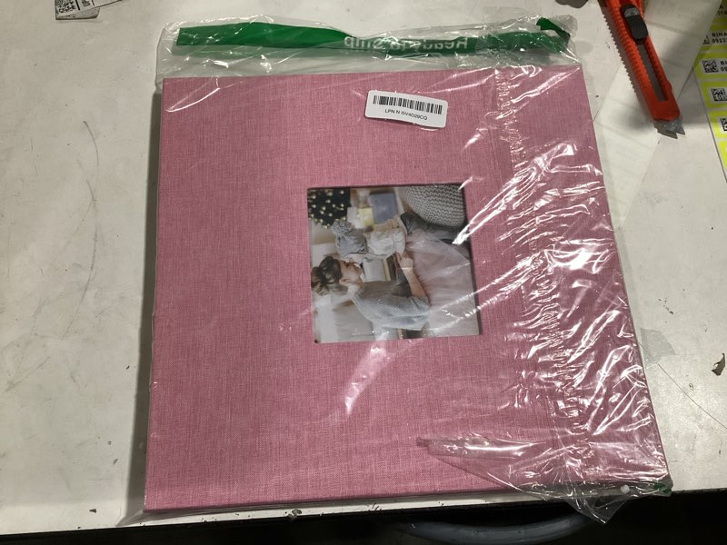 Condition photo showing Good Condition for popotop Photo Album Self Adhesive with Picture Display Window,60 Pages DIY Scrapbooking Supplies Kit for 4x6 10x12 Picture,Linen Cover Memory Book for Baby Wedding, with Scraper and Metallic Pen 13.1"X 12.6"60 Pages Pink
