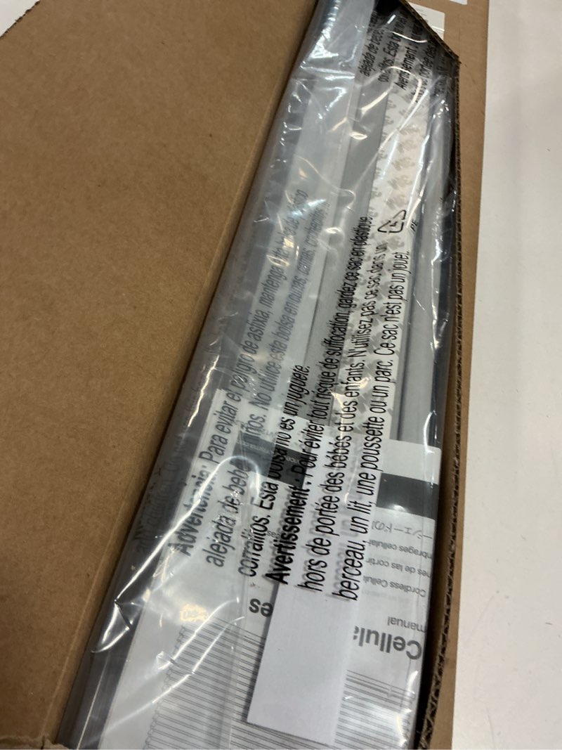 Condition photo showing Good Condition for LazBlinds Cordless Cellular Shades for French Doors, No Drill French Door Blinds for Privacy, Light Filtering Honeycomb Shades for Front Door Patio Sliding Glass Door, 1 Pack, 25" W x 70" H, Grey Grey-light Filtering 25"W x 70"H