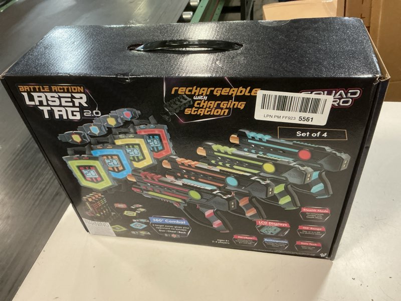 Condition photo showing New/Like New for Squad Hero Rechargeable Laser Tag 360° Sensors + LCDs - Set of 4 - Easter Gift Ideas for Kids Teens and Adults Boys & Girls Family Fun - Cool Teenage Lazer Group Activity, Teen Gifts Ages 8+ Year Old