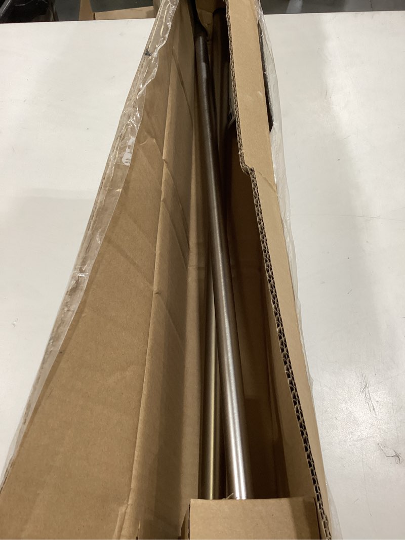 Condition photo showing As Is for umbra twilight 28 to 48-inch durable wrap-around curtain telescoping 3/4-inch double rod ideal for blackout or room darkening panels (nickel)