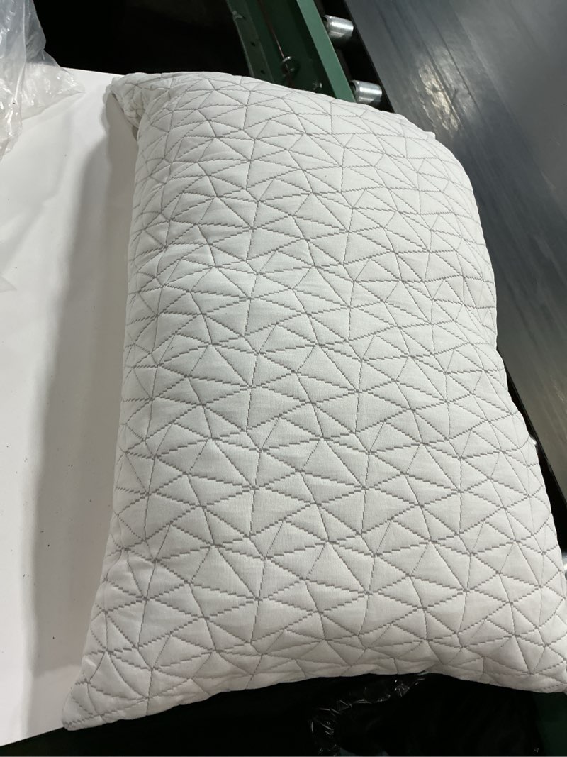 Condition photo showing As Is for coop home goods original adjustable pillow, queen size bed pillows for sleeping, cross cut memory foam pillows - medium firm back, stomach and side sleeper pillow, certipur-us/greenguard gold