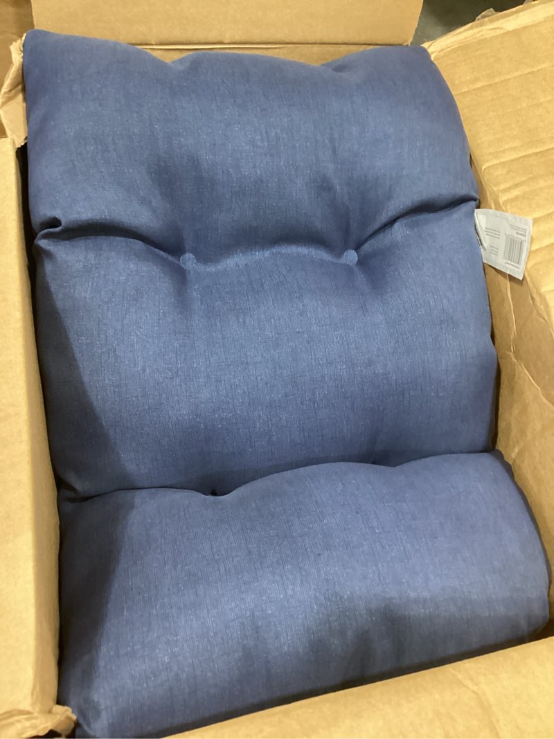 Condition photo showing Good Condition for arden selections outdoor wicker settee cushion, 41.5 x 18, rain-proof, fade resistant 41.5 x 18, sapphire blue leala