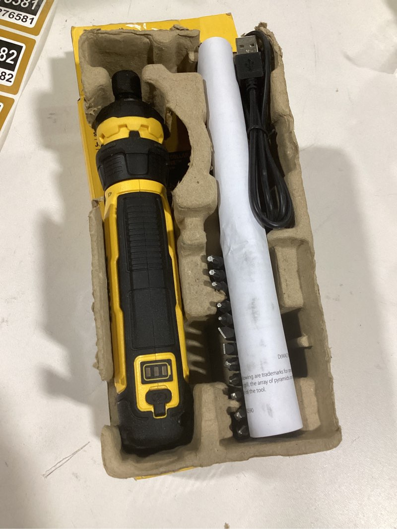 Condition photo showing Good Condition for DEWALT Cordless Screwdriver USB Rechargeable with FLEXDRIVE Control and Screwdriver Bit Set, Electric Screwdriver Cordless with LED Light (DWHT66719) NEW FLEXDRIVE Cordless Screwdriver