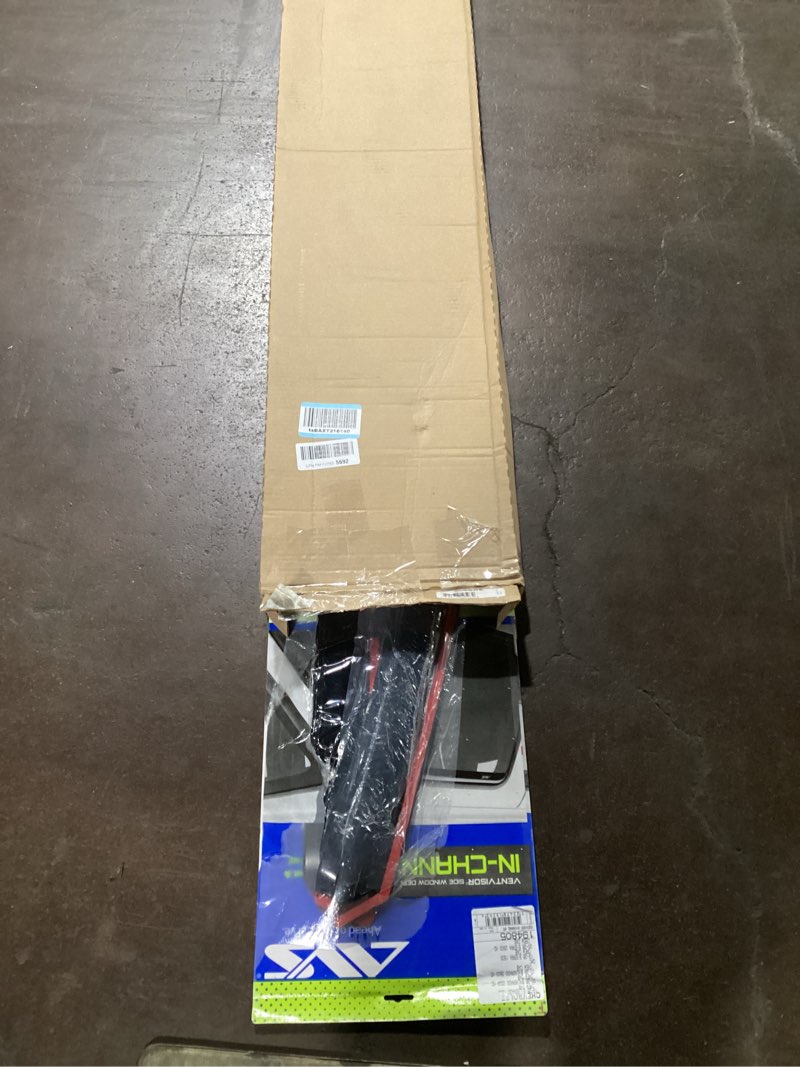 Condition photo showing As Is for auto ventshade [avs] in-channel rain guards for 2019-2026 chevrolet/gmc silverado/sierra 1500, 2020-2026 silverado/sierra 2500/3500, crew cab only | window vent visors, 4 pcs. - smoke | 194805 in-channel - smoke