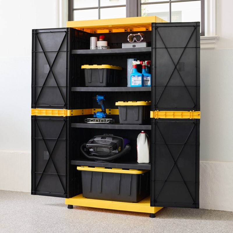 project source project source 36-in w x 72-in h x 20-in d freestanding plastic garage cabinet