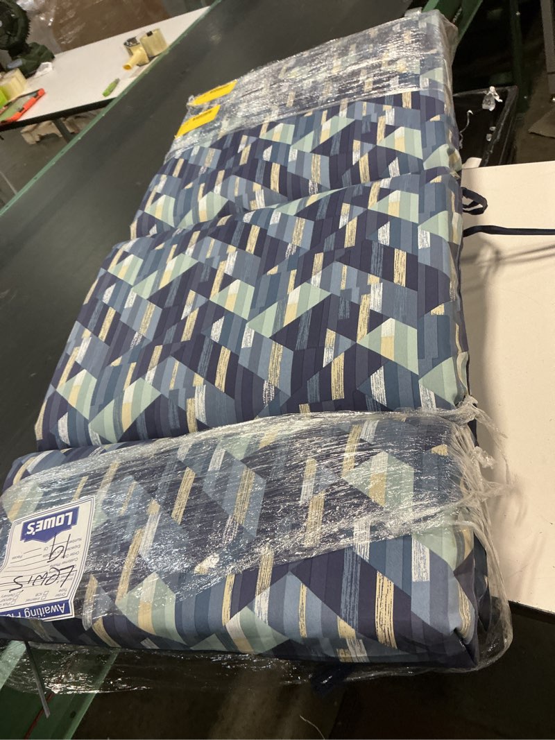 Condition photo showing Good Condition for style selections (2-pack) 20-in x 21-in adria abstact geo high back patio chair cushion