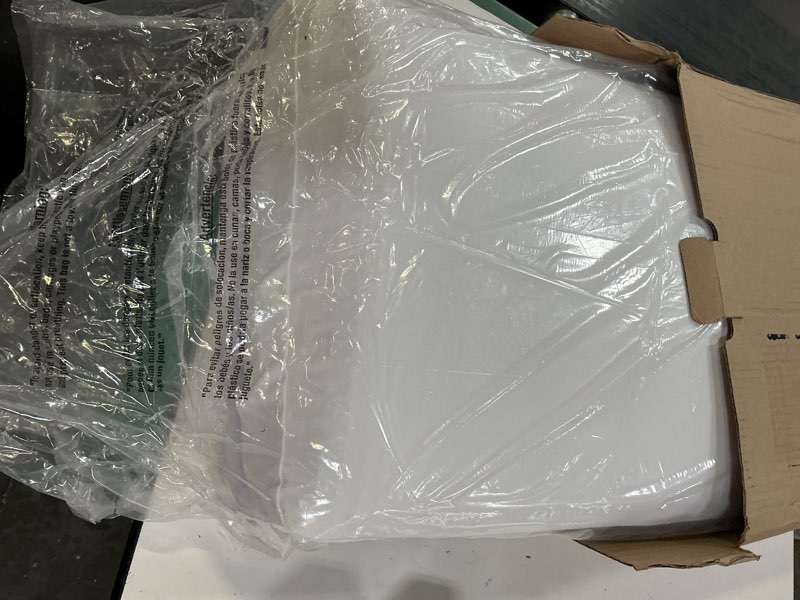 Condition photo showing New/Like New for purple dreamlayer pillow - standard size, multi-layered gelflex grid & microair foam for support & pressure relief - customizable height with removable foam booster layers