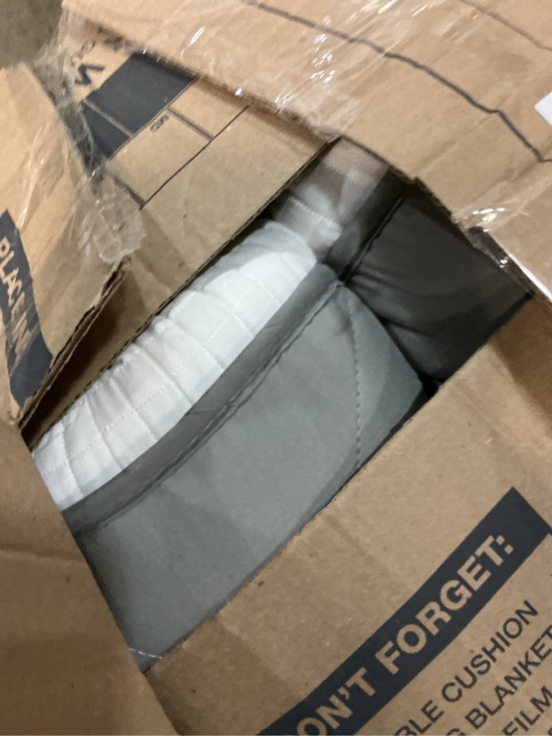 Condition photo showing As Is for maxyoyo japanese floor futon mattress king size, floor bed for adults, roll up folding mattress, diamond patterned japanese futon bed, dark grey diamond dark grey king