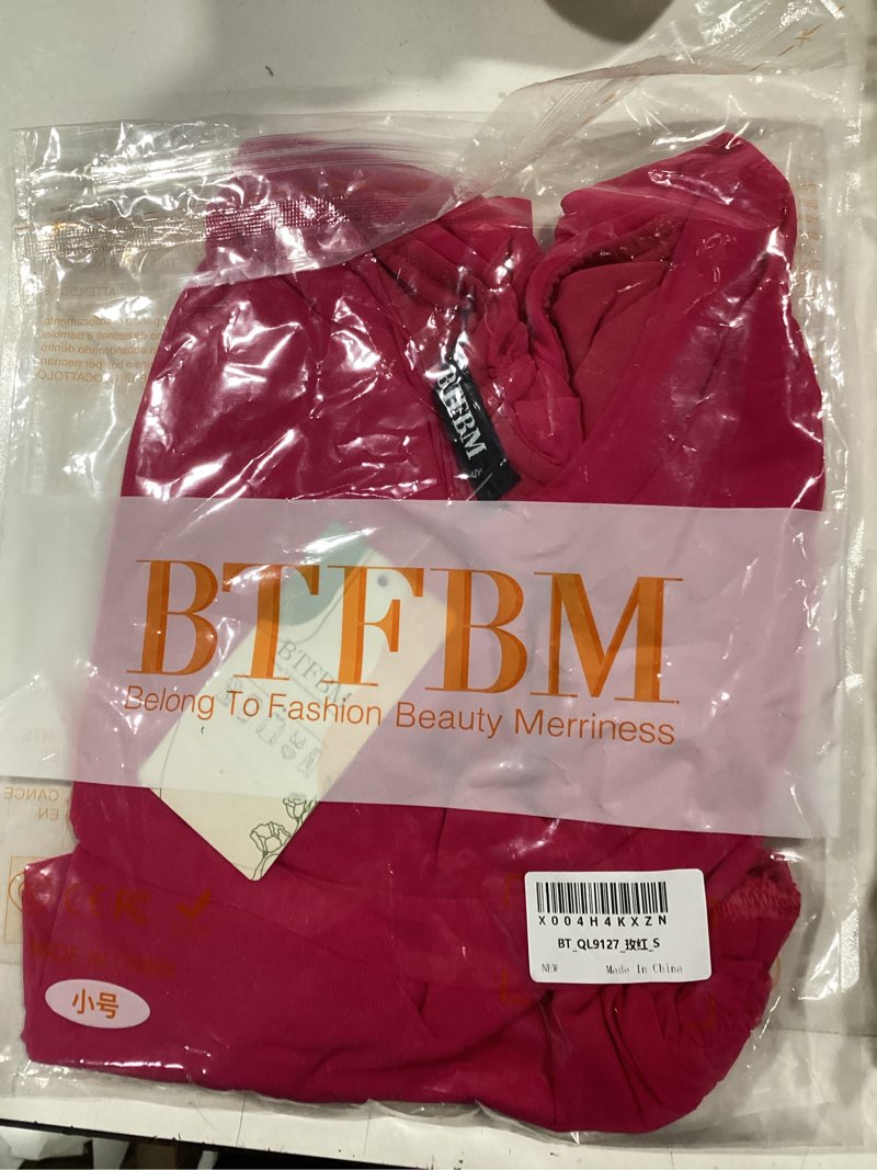 Condition photo showing New/Like New for BTFBM Women's Long Sleeve Shirts 2025 Fall Crop Going Out Tops Mesh Ruched Casual Off Shoulder Blouses Y2K Clothes Rose Red Small