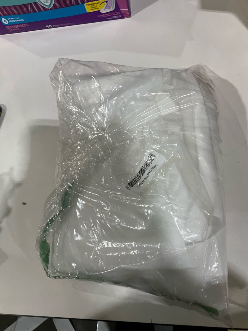 Condition photo showing As Is for River Dream No Hook Slub Textured Shower Curtain with Snap-in PEVA Liner Set - 71" x 74"(72"), Hotel Style with See Through Top Window, Fabric Outer Curtain & Waterproof Inner Liner, White, 71x74 White 71"W x 74"L (Pack of 1)