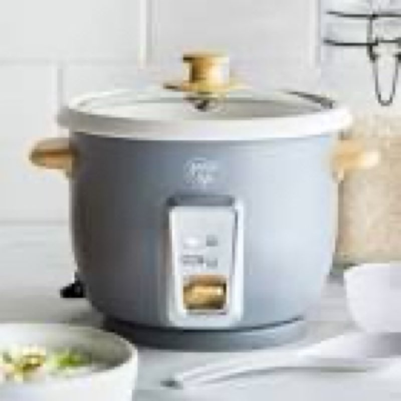 greenlife rice cooker with removable pfas-free nonstick pot, 3-cups uncooked/6-cups cooked, one-swit