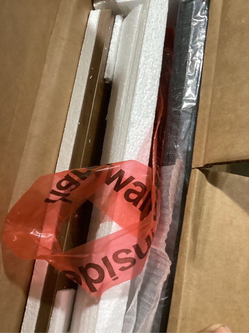 Condition photo showing Good Condition for 2-Tier Storage Bench, 27.6" Wide Shoe Bench with Padded Seat Cushion, Entryway Bench with 2 Barn Doors and Adjustable Shelf, White 27.6" Wide White