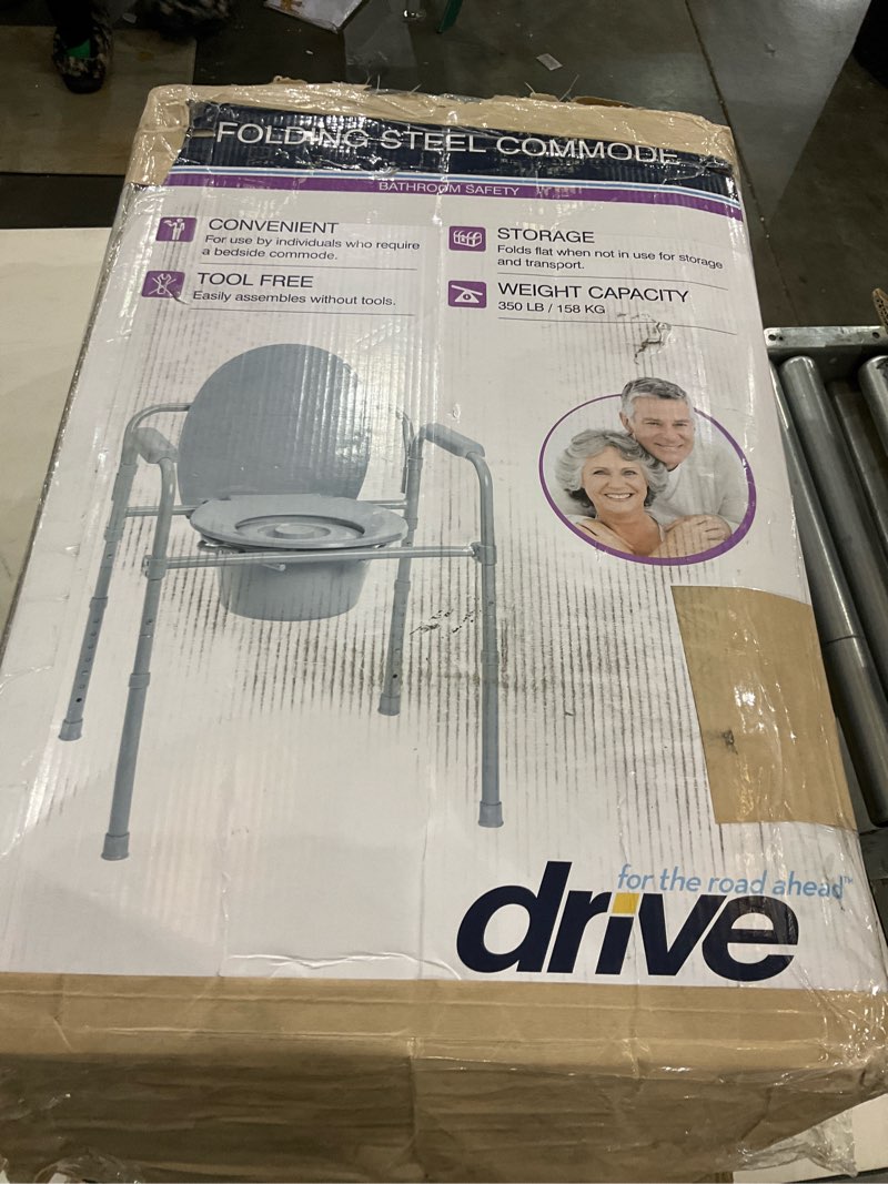 Folding steel commode bathroom safety