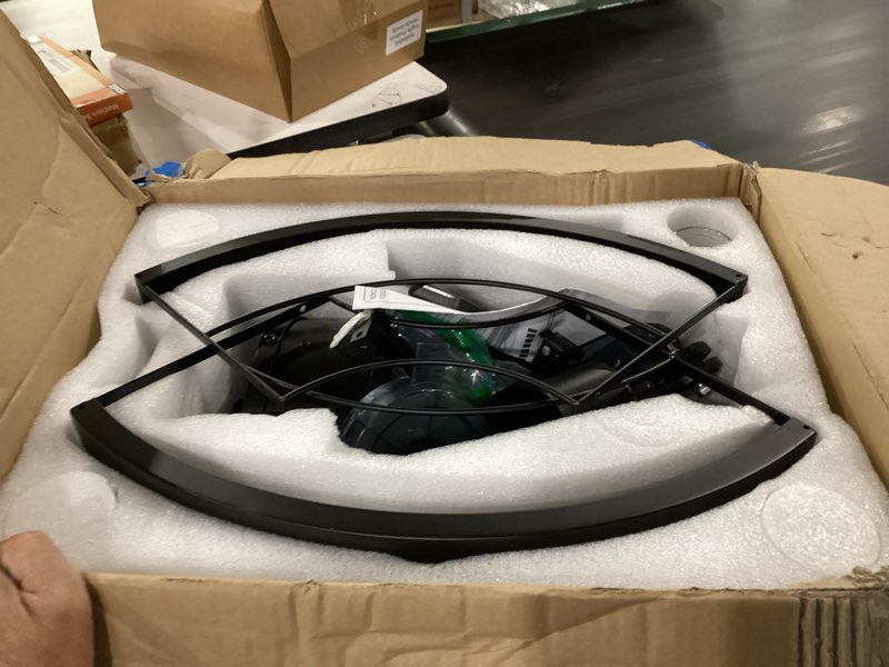 Condition photo showing As Is for lediary 22" outdoor ceiling fans with light, waterproof gazebo fan with hanging hook, plug in ceiling fan with remote,caged ceiling fan with 6 speed timer for patio, porch, pergola, black black with light