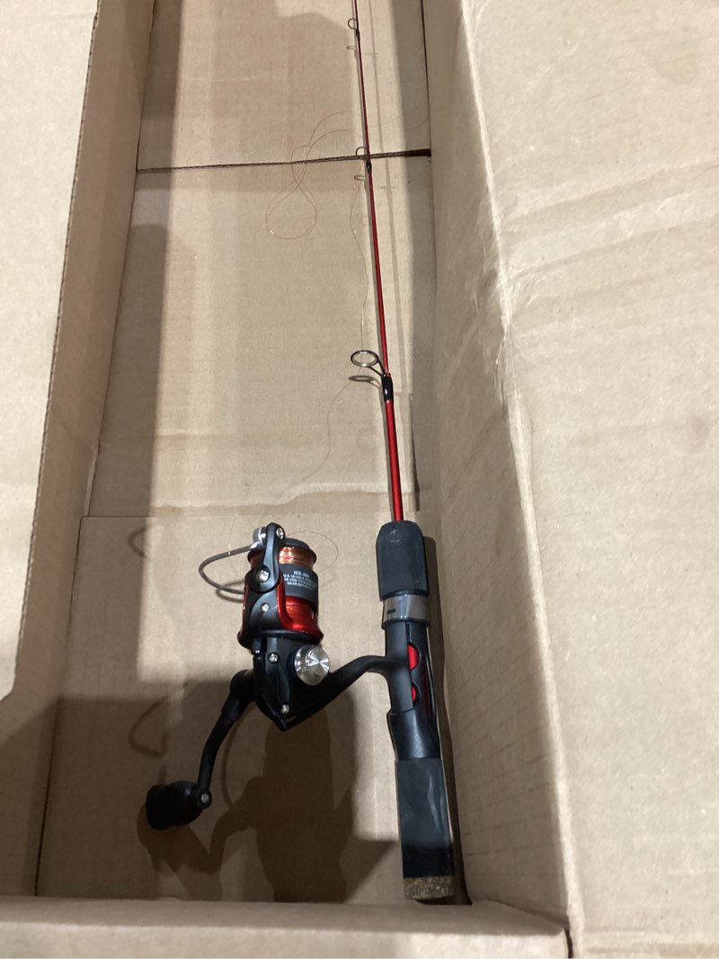 Condition photo showing Good Condition for plusinno ultralight ice fishing rod and reel combo, 25”/26”/27”/28” sensitive ice fishing pole ice fishing gear for walleye perch panfish bluegill a-ice full kit?include fishing rod+reel +lure? 28'' medium power