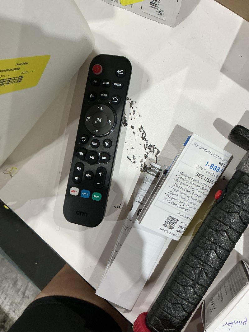 Condition photo showing Good Condition for onn. universal 3-device remote, black, compatible for tv, streaming, soundbar