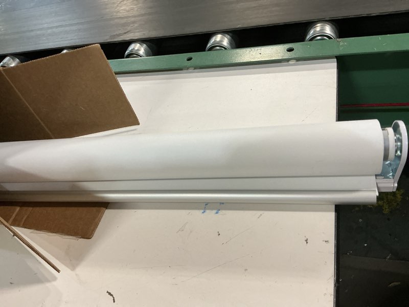 Condition photo showing As Is for genimo 100% blackout roller window shades, window blinds cordless with thermal insulated, uv protection fabric, mini french door blinds for home, bedroom, office, white, 26" w x 72" h white 26"w x 72"h