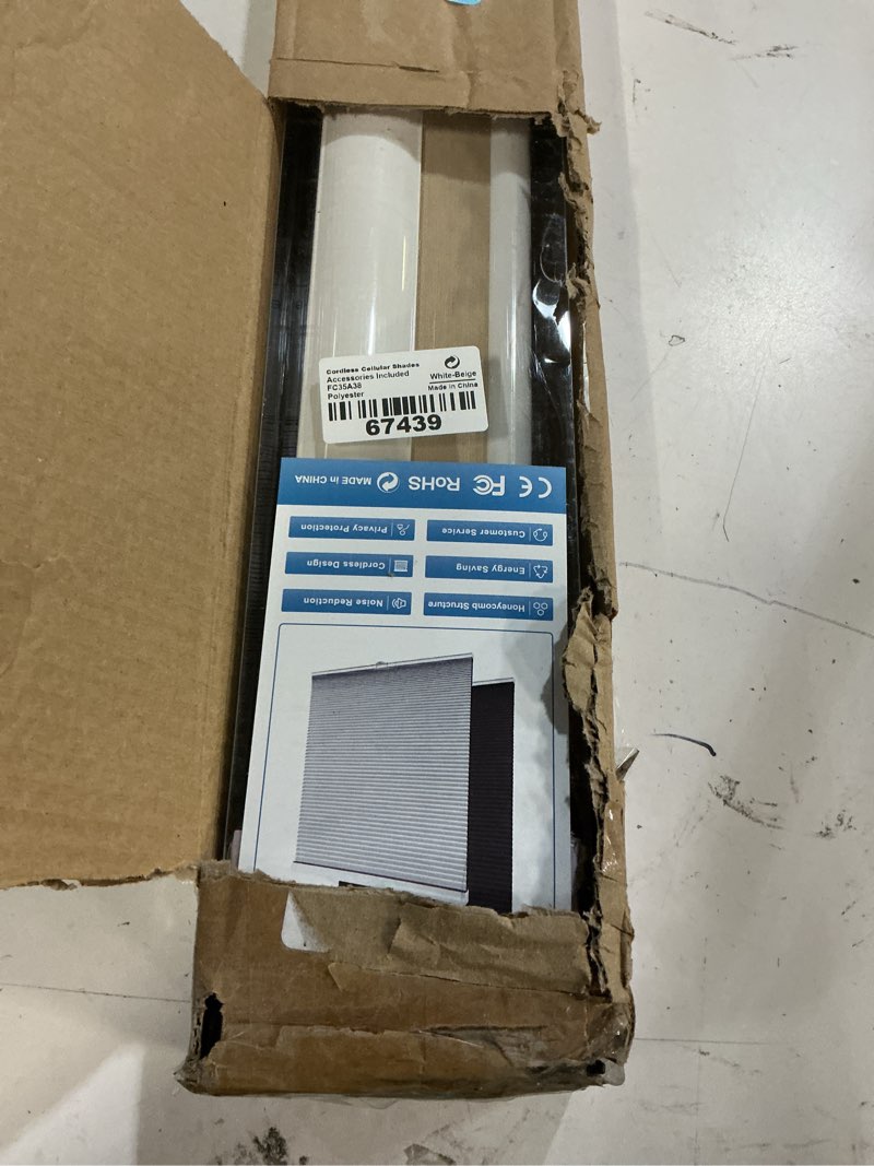 Condition photo showing Good Condition for cellular shades cordless blackout honeycomb blinds fabric window shades ivory beige(blackout), 35" w x 38" h 35"w x 38"h ivory beige(blackout)