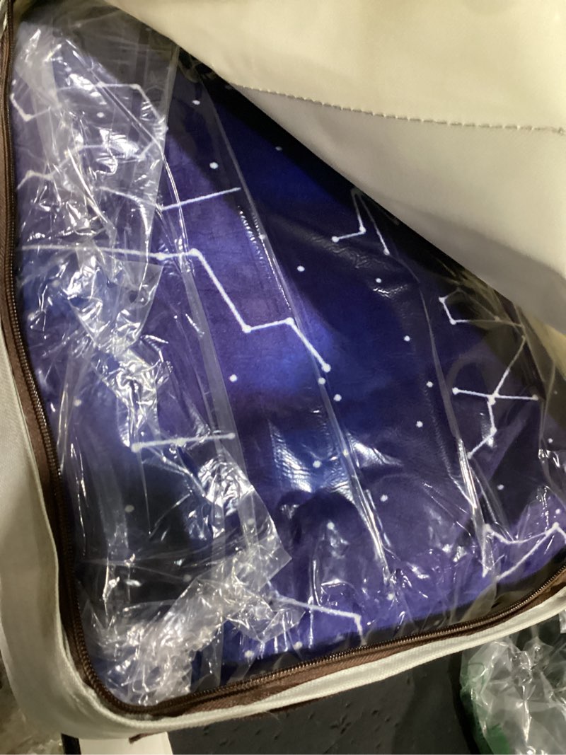 Condition photo showing Good Condition for solfres 7lbs weighted blanket, 41 x 60 inches, printing heavy blanket 7 pounds for children and teens ultra soft and cozy, stars, sensory items, nebula galaxy