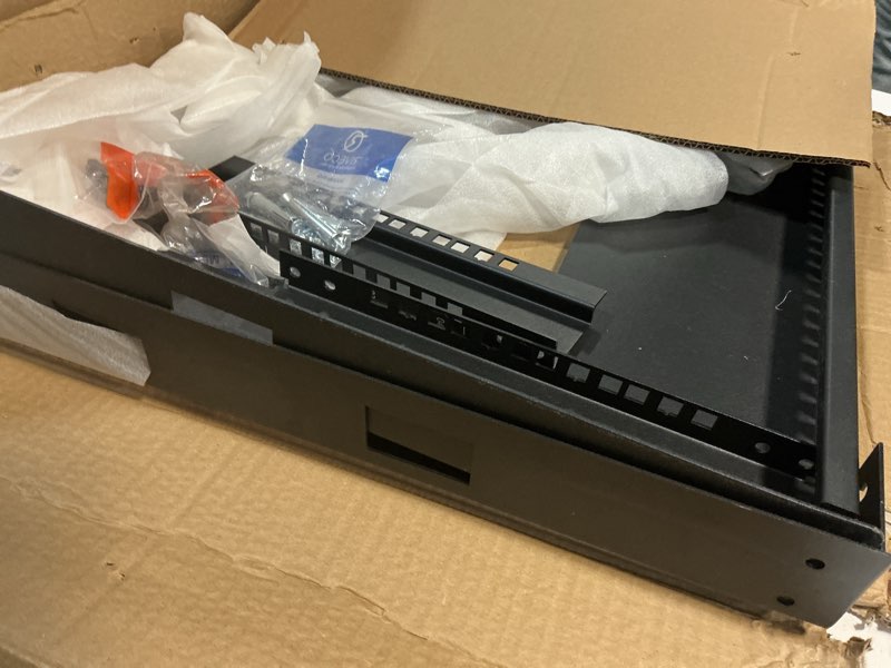 Condition photo showing Good Condition for riveco 6u open frame rack wall mount & desktop mount, no assembly required server rack for network equipment & data av hifi stereo gaming electronics shelf