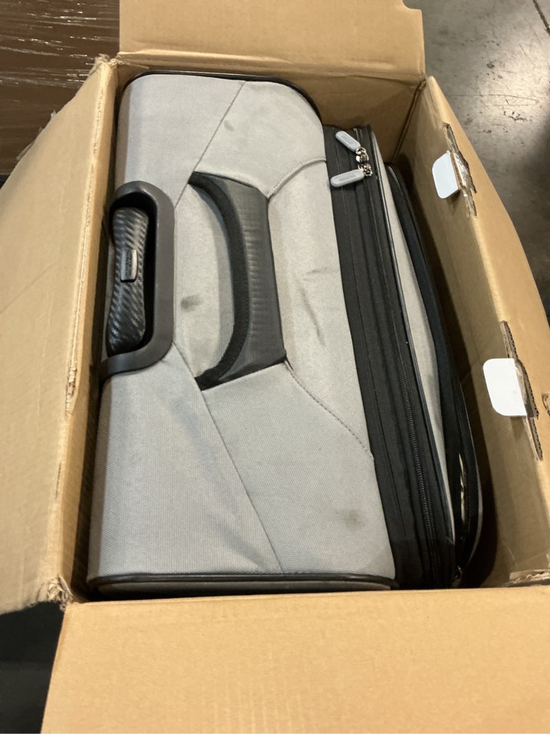 Condition photo showing As Is for american tourister x-lite 3-piece luggage set with spinner wheels - light grey